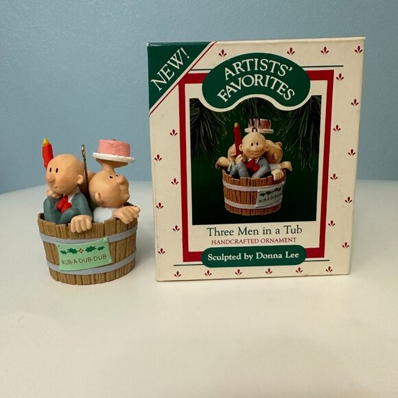 Vintage Hallmark Keepsake Ornament Three Men In A Tub 1987 - Picture 4 of 9